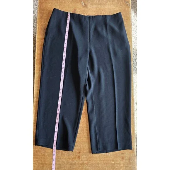 Joseph Ribkoff black wider leg pants with zipper and no buttons women's size 14 - Picture 4 of 9